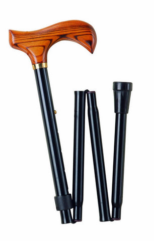 Folding Walking Stick - Black Delux